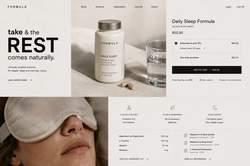 Formula storefront desktop homepage